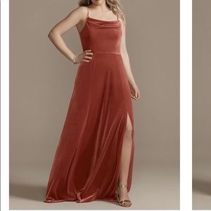 Rose velvet gown, size 0, NWT